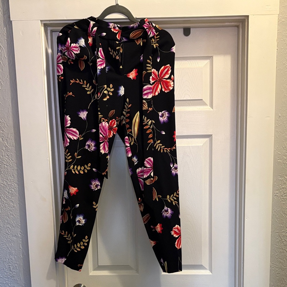 Express Black Floral Jumpsuit